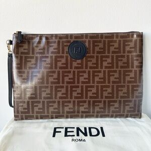 Fendi FF Monogram Zucca Pouch